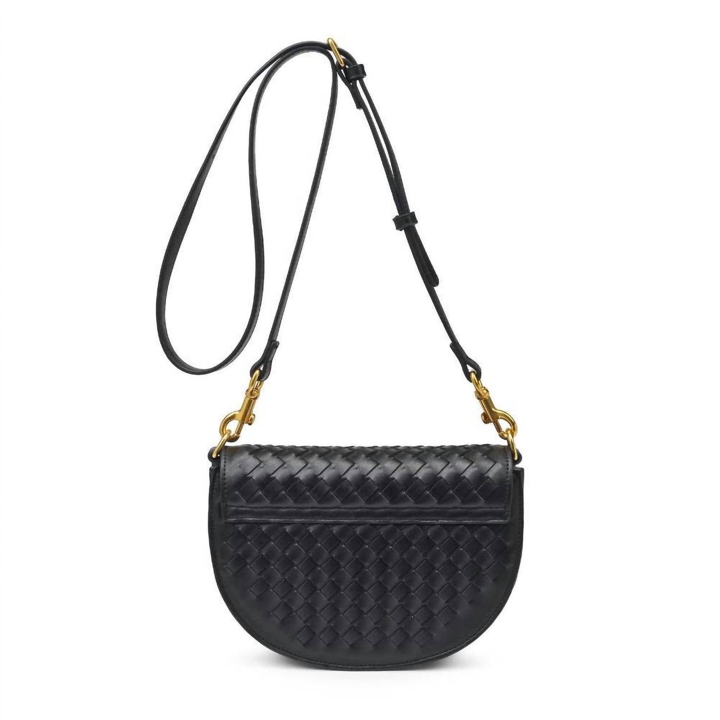 Urban Expressions - Alise Woven Vegan Leather Saddle Crossbody