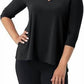 Sympli - Deep V-neck 3/4 Sleeve Top