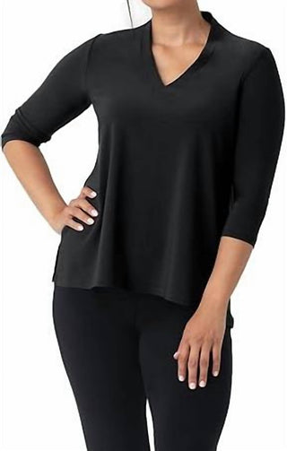 Sympli - Deep V-neck 3/4 Sleeve Top