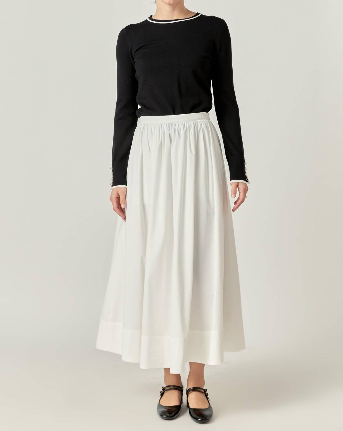 2.7 August Apparel - Flared Maxi Skirt