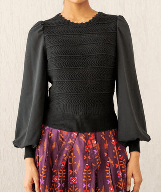 Banjanan - Rosie Crochet Mix Check Top