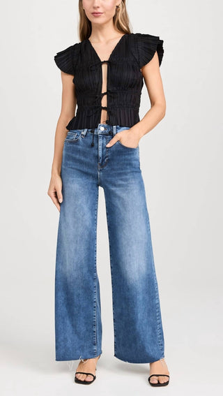 Frame - Le Slim Palazzo Raw Fray Jeans