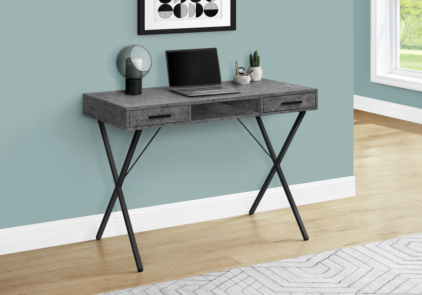 Contemporary Computer Desk with Storage Drawers