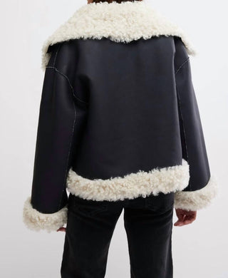 Free People - Kiki Faux Leather Sherpa Jacket
