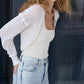 Autumn Cashmere - Mesh Shrug Open-knit Cardigan