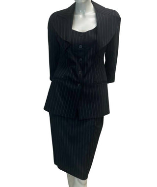 Angelo Tarlazzi - Women's Long Pinstripe Jacket