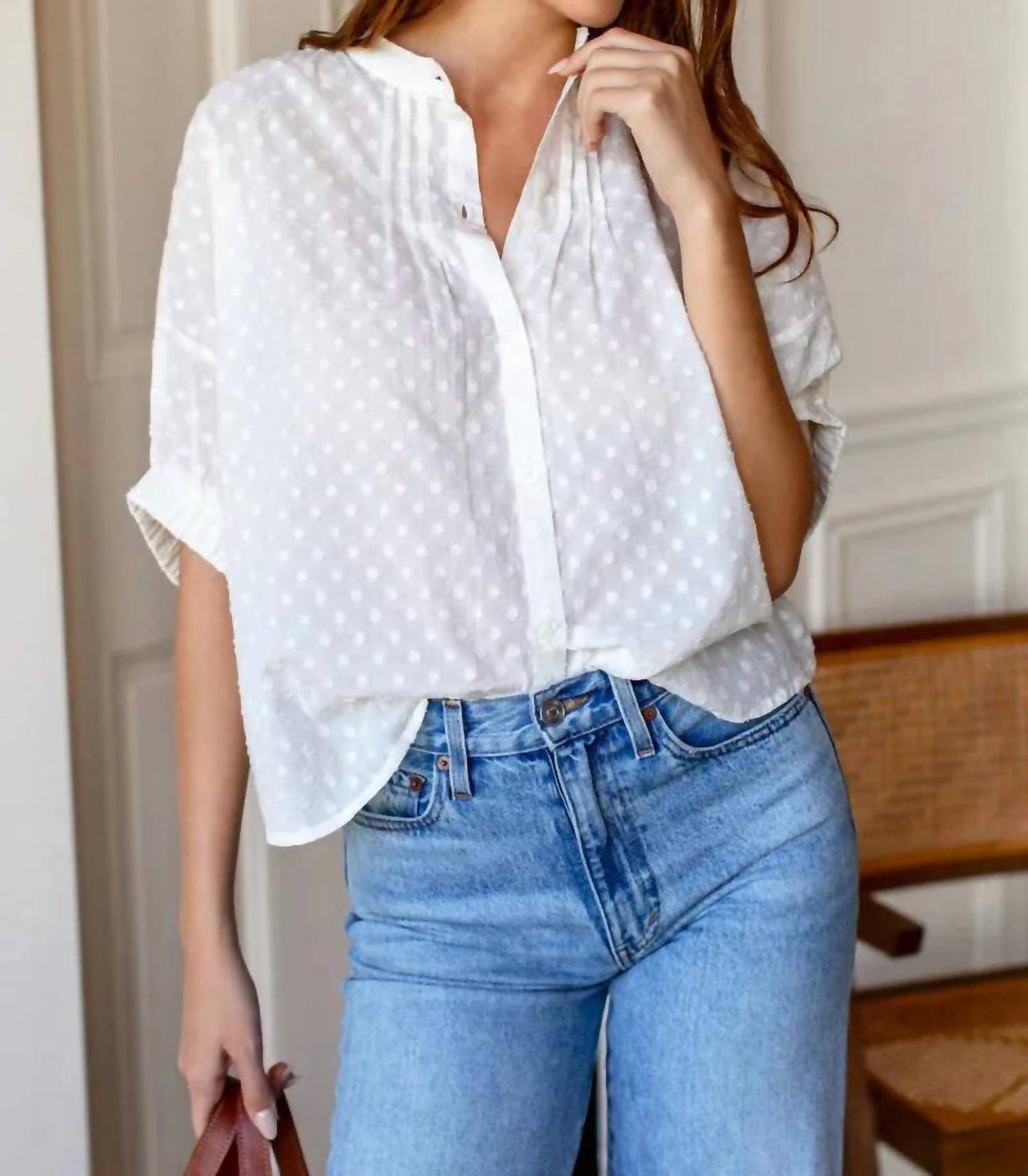 Emerson Fry - Mandarin Collar One Size Top
