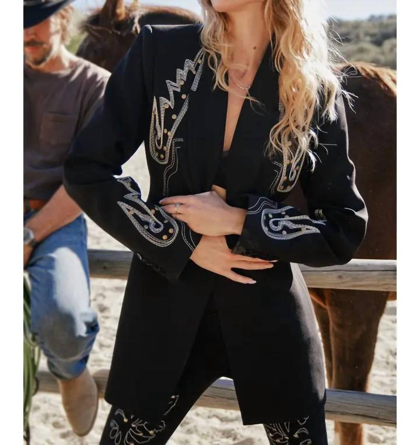 Blue B - Rodeo Embroidered Tunic Blazer