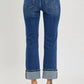 Risen - High Rise Ankle Straight Cuffed Jeans