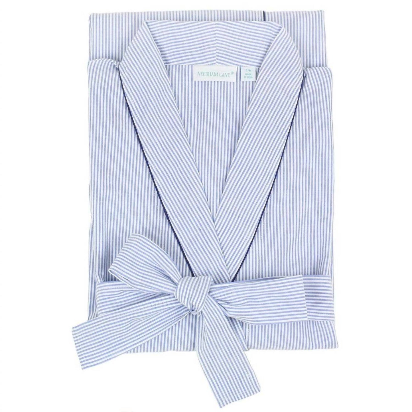 Needham Lane - Striped Seersucker Cotton Robe