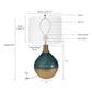 D16x28.5' Glass Table Lamp