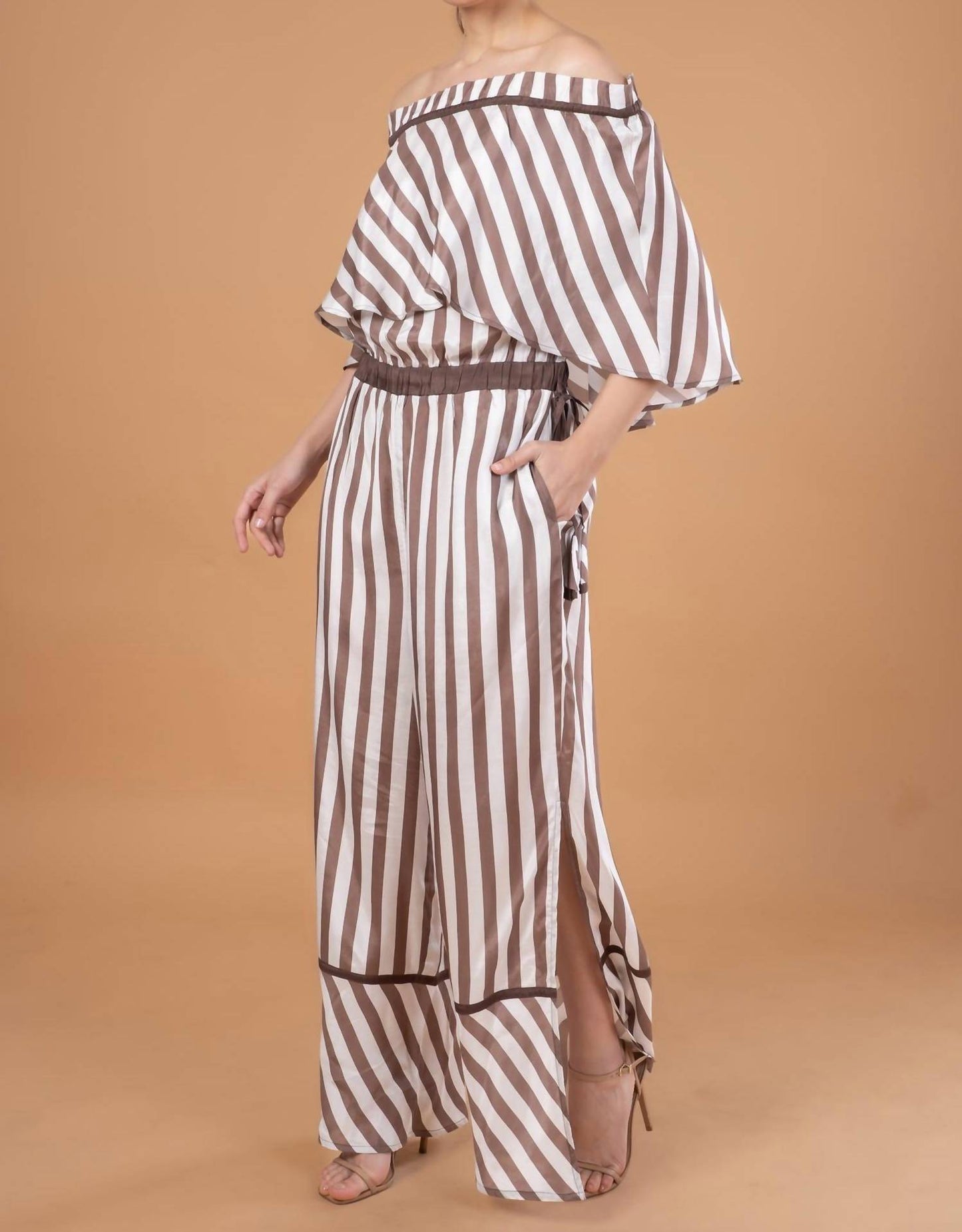 Anniewear - Knit Stripe Jumpsuit