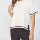 Fate - Slide Slit Boxy Short Sleeve Sweater