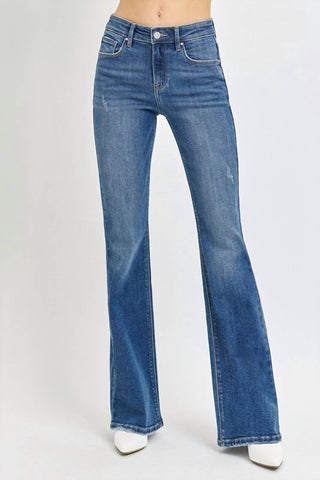 Risen - Costa Mid Rise Flare Jeans With Tummy Control