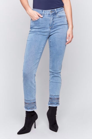 Charlie B - Embroidered Hem Jeans