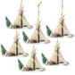 Cardboard Lit Tent Christmas Ornaments Set of 6 - Multicolor