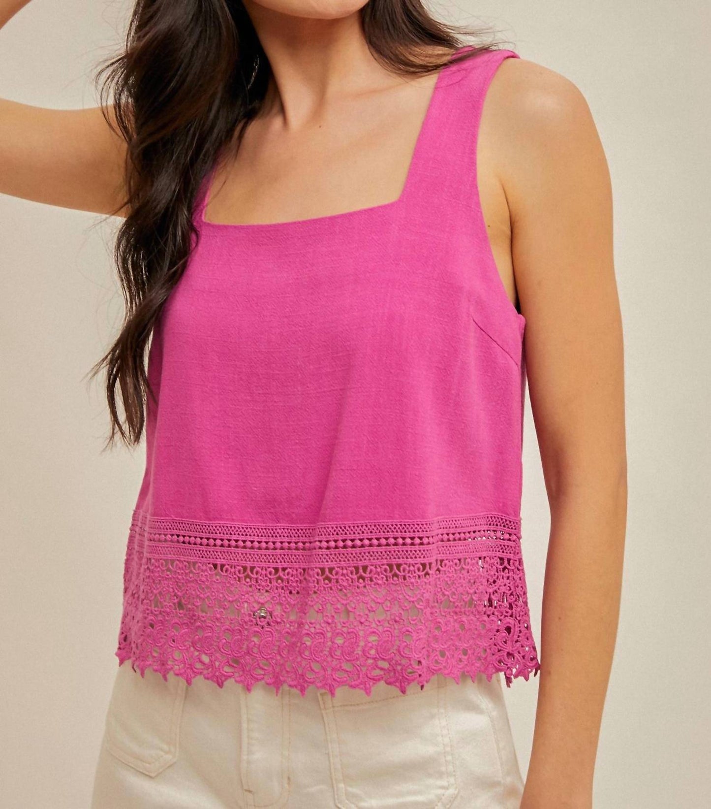 Hem & Thread - Karis Crochet Trim Tank