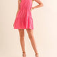 Cozy Co. - Broderie Anglaise Sleeveless V Neck Mini Dress