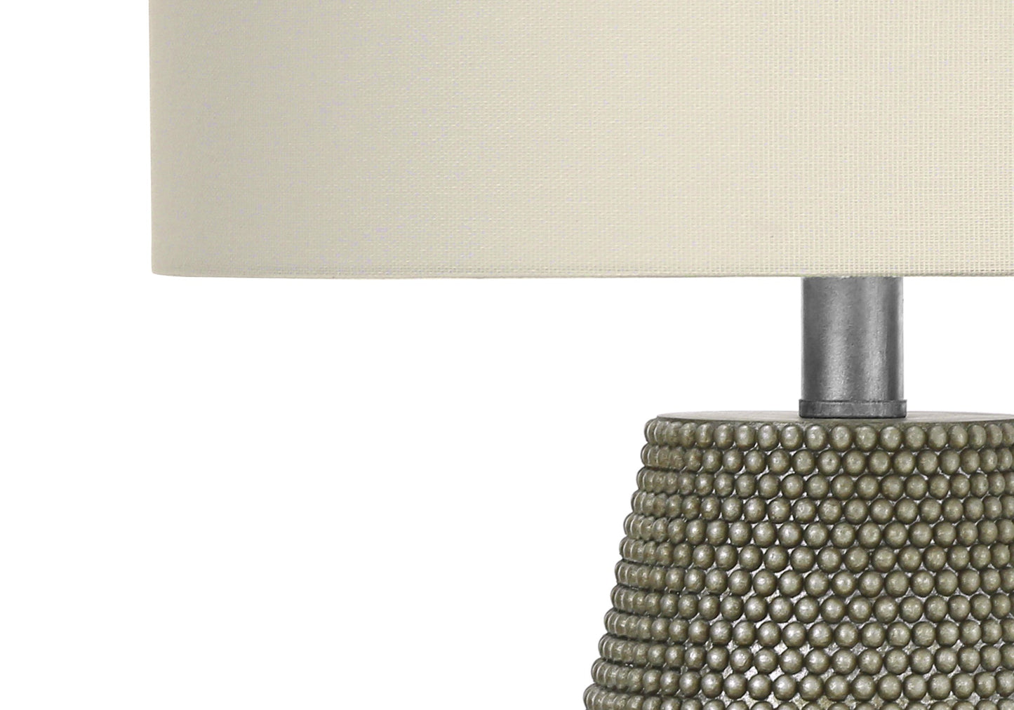 Lighting, 24'h, Table Lamp, Grey Resin, Ivory / Cream Shade, Contemporary