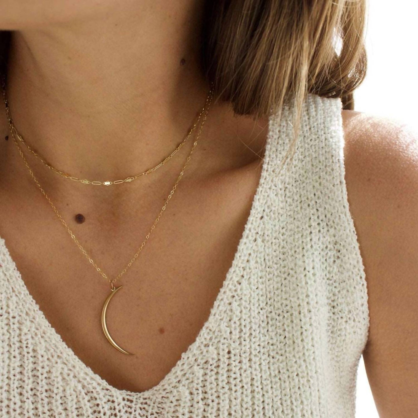Katie Waltman - Crescent Gold Necklace