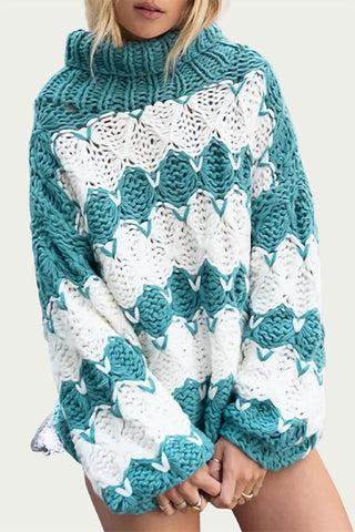 Pol - OPEN-KNIT CHUNKY TURTLENECK SWEATER