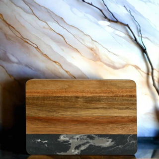 Creative Gifts International - Marble and Acacia Wood Rectangle Board