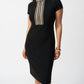 Joseph Ribkoff - Embellished High-neck Sheath Dress