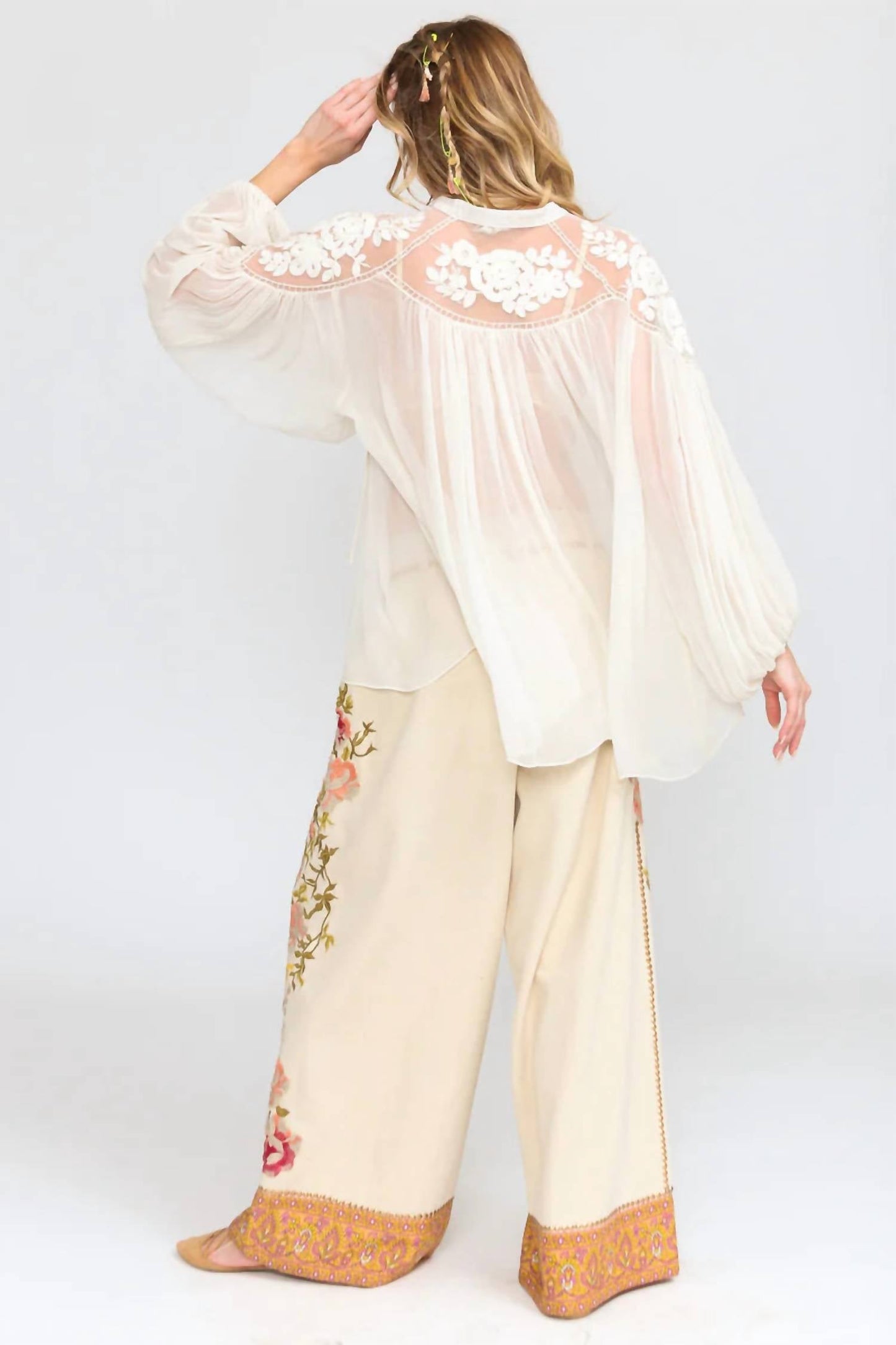 Aratta - Embroidered Chiffon Blouse