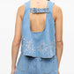 Ganni - Open-back Sleeveless Denim Top