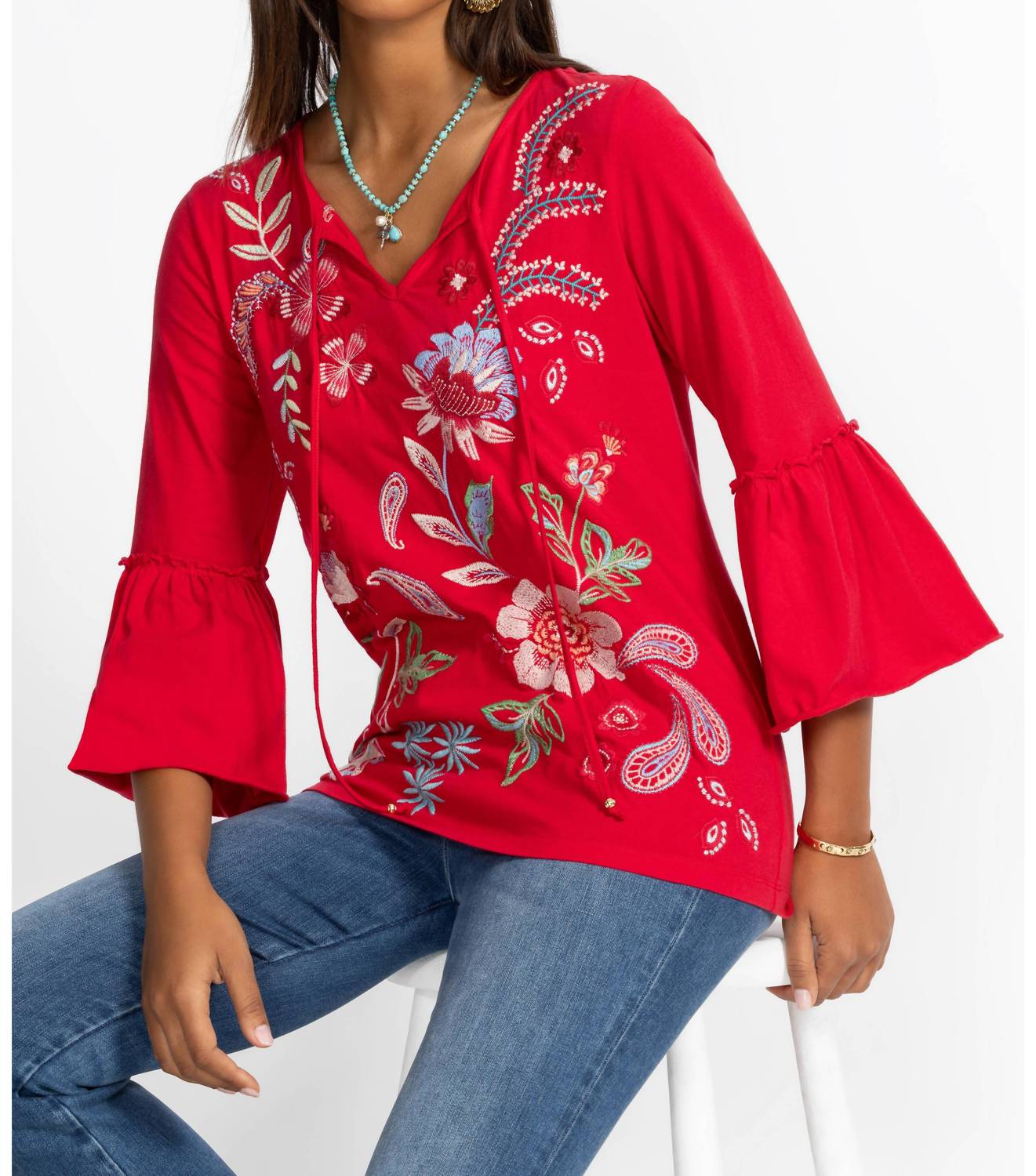 Johnny Was - Freyde Ruffle Sleeve Top