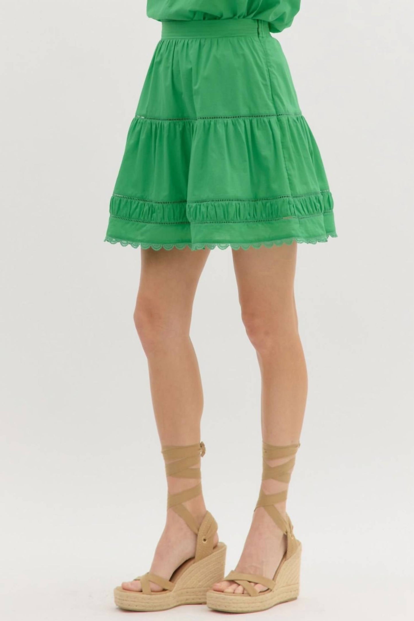 Entro - Accented Ruffled Mini Skirt