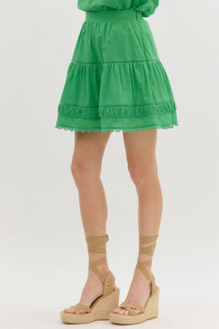 Entro - Accented Ruffled Mini Skirt