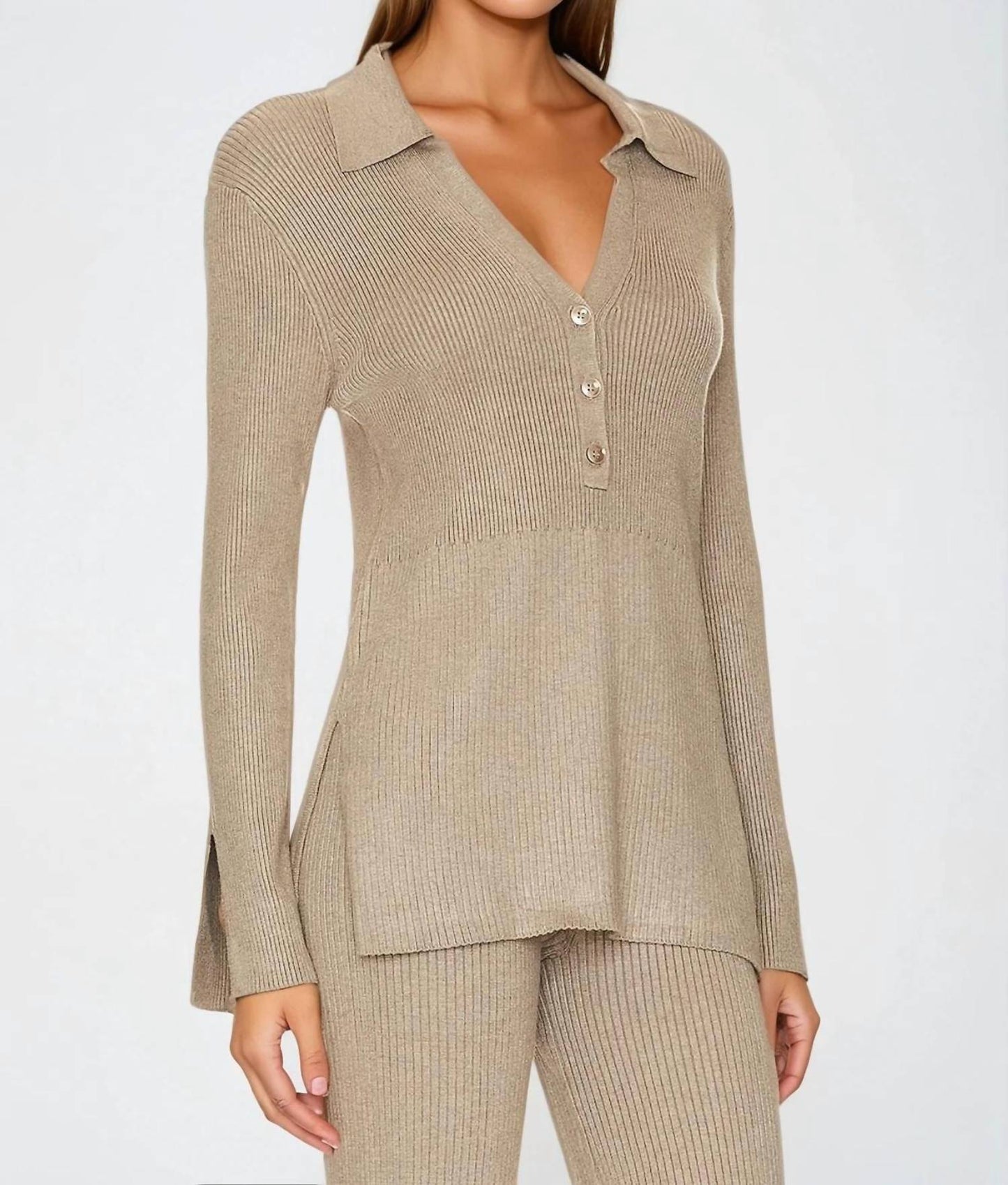 525 America - Women's Gemma Ribbed Polo Top