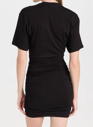 Atm - Matte Jersey Short Sleeve Ruched Mini Dress