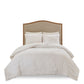 3 Piece Tufted Cotton Chenille Palm Comforter Set Off-White King/Cal King