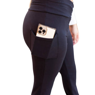 Julia Rose - Liz Crossover Bootcut Leggings with Pockets