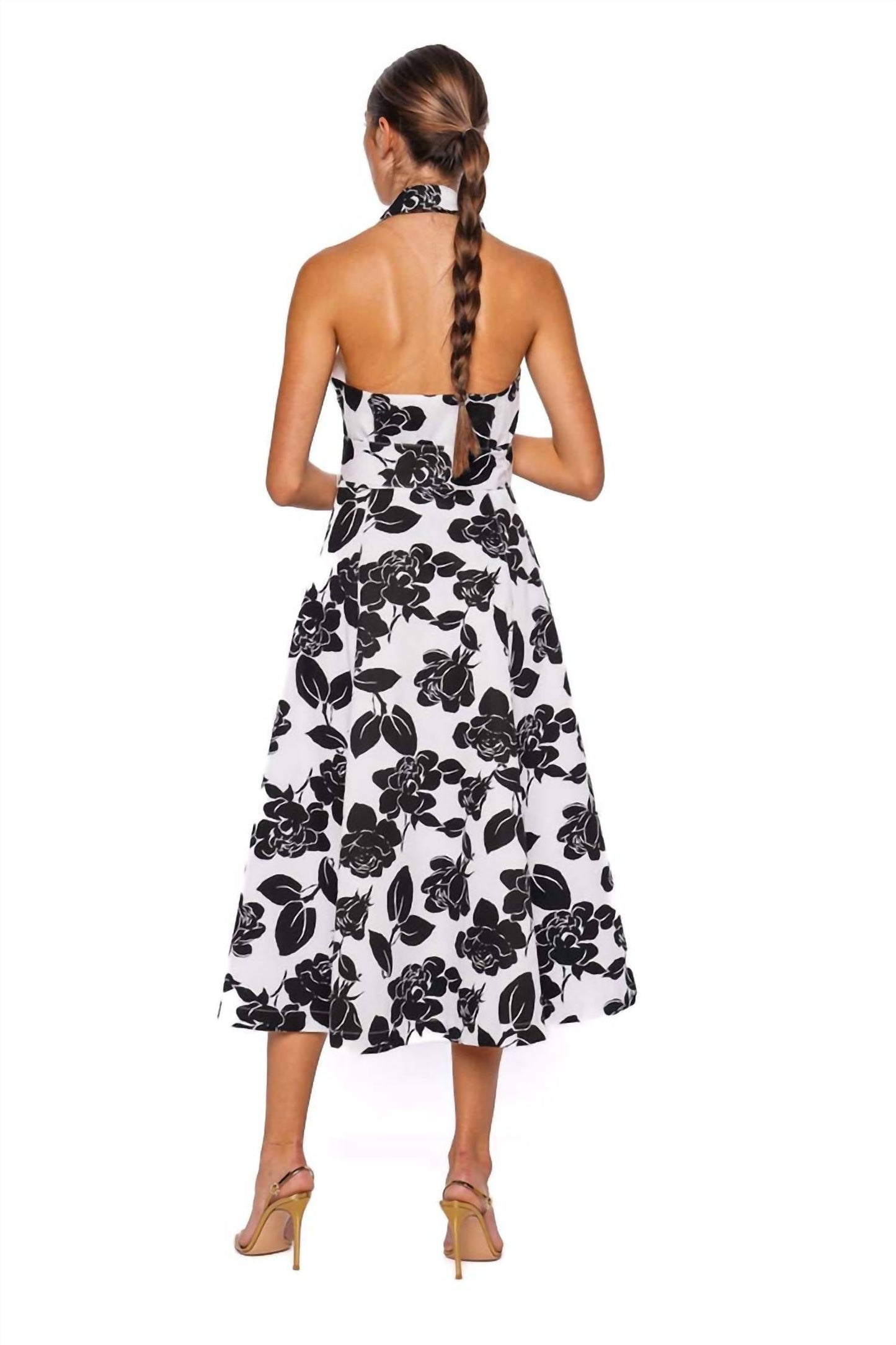 Carolina Herrera - Women's Floral Halter Tie Waist Midi Dress