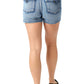 Judy Blue - MID-RISE HEAVY CONTRAST FAUX FLAP POCKET SHORTS