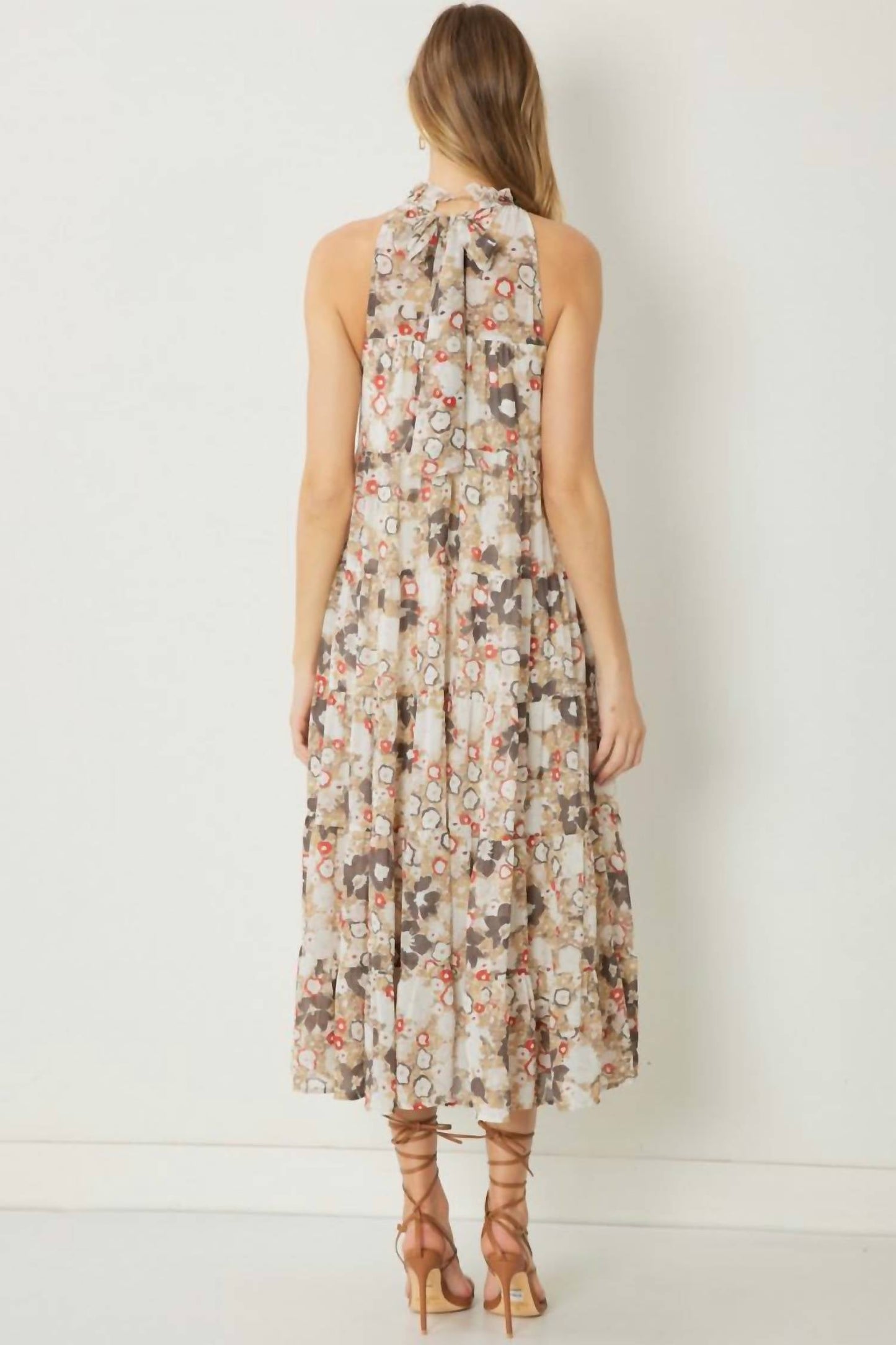 Entro - Floral Print Halter Dress