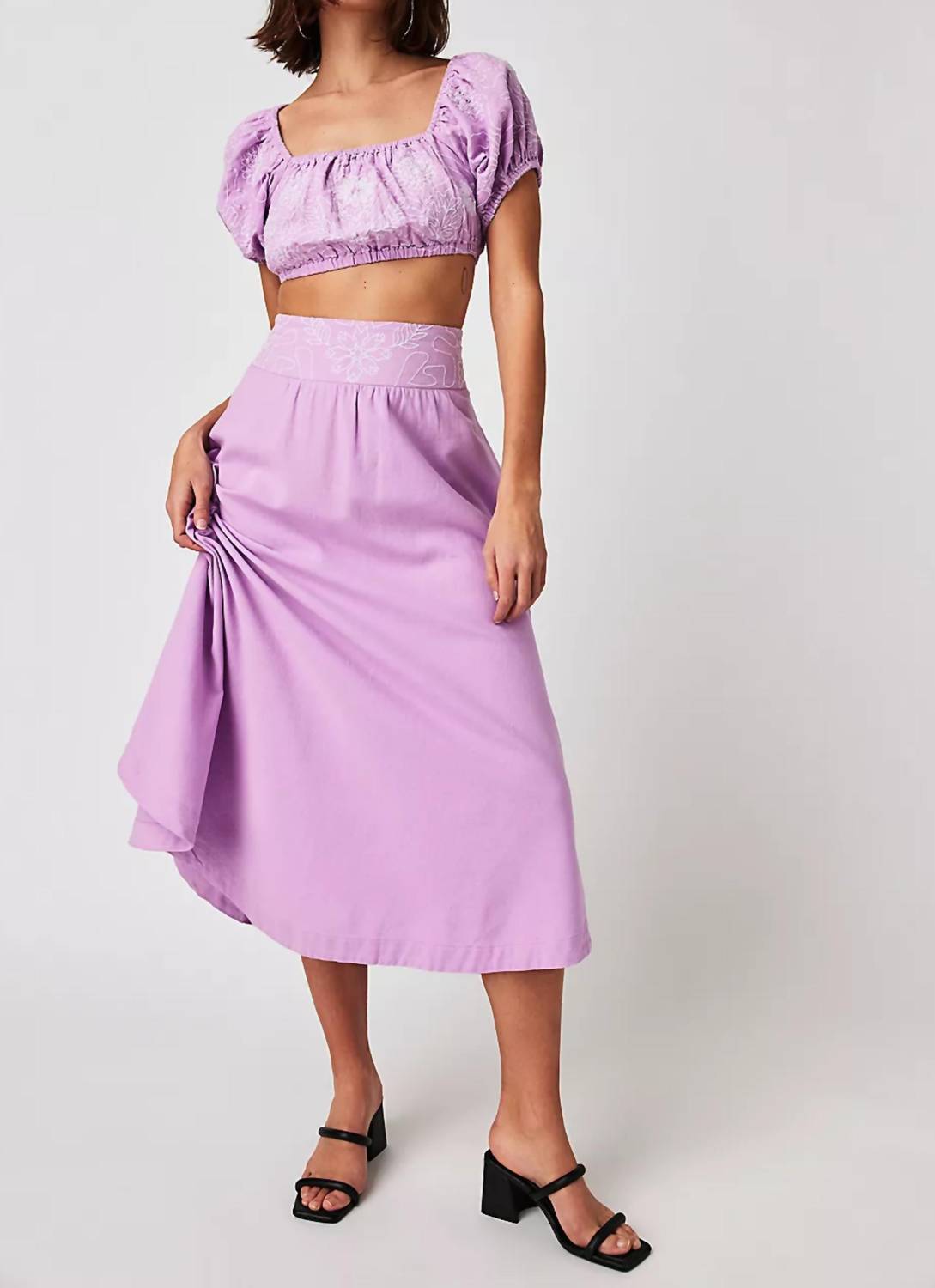Free People - Lotus Crop Top And Skirt Set