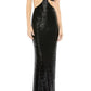 Ieena For Mac Duggal - Cutout Waist Sequin Midi Dress