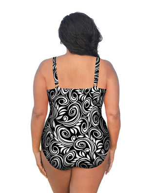 Always For Me - Plus Size V-Neck Twist Front One Piece Swimsuit
