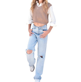 Vintage Havana - Girls Sweater Vest Long Sleeve Blouse