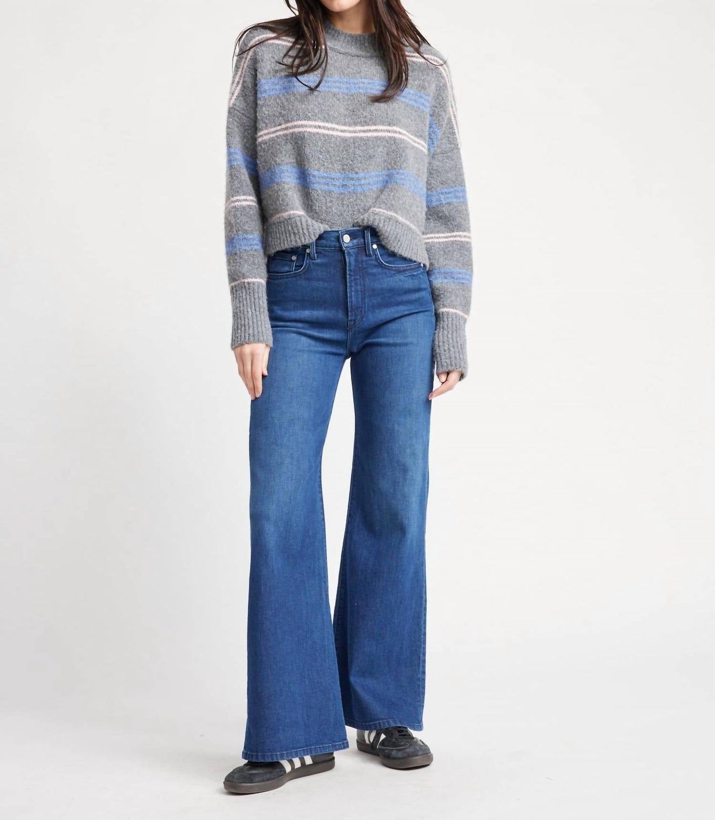 Self Contrast - Pink/blue Striped Rya Sweater