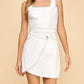 Tcec - Square Neck Sleeveless Cinched Waist Detail Dress