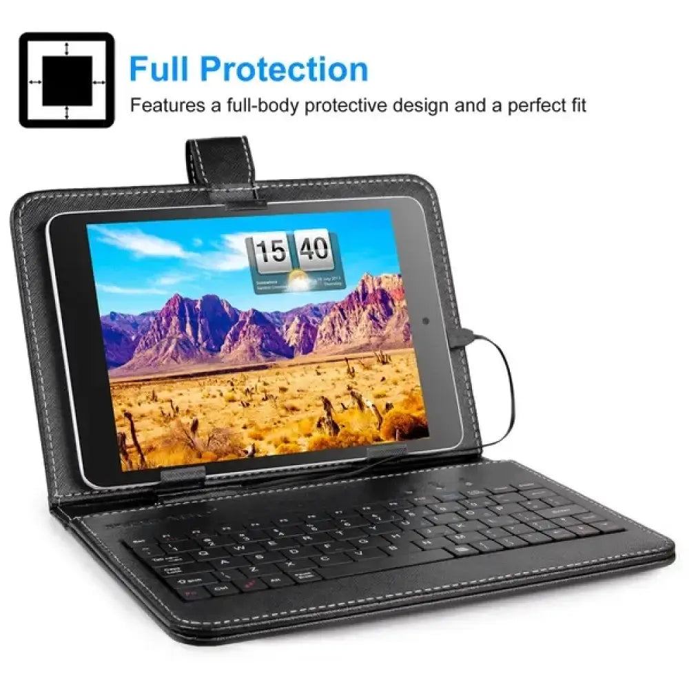 Premium Pu Leather Tablet Case with Integrated Keyboard