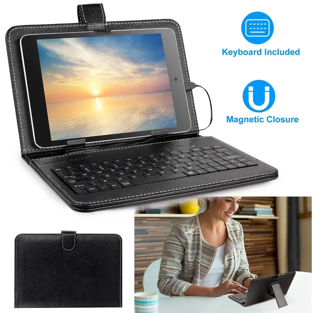 Premium Pu Leather Tablet Case with Integrated Keyboard