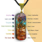 7 Chakra Natural Stone Filigree Healing Pendant Necklace