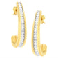 10K Yellow Gold 1 cttw Channel Set Diamond J-Hoop Earrings (H-I Clarity, I1-I2 Color)