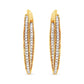 10K Yellow Gold 1/2 Cttw Round-Cut Diamond Modern Hoop Earrings (I-J Color, I2-I3 Clarity)